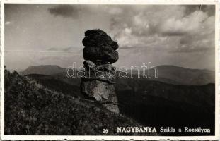 Nagybánya, Baia Mare; szikla a Rozsály csúcson / Varful Ignis / mountain peak (Rb)