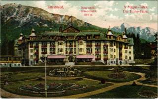 1909 Tátrafüred, Schmecks, Smokovec (Magas-Tátra, Vysoké Tatry); Nagy szálló. Divald Károly műintézete 1450-1909. / hotel (EK)