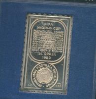 1982. "MLSZ-Labdarúgó VB" bélyeg formájú Ag emlékérem T:PP Eredeti plasztiktokban!