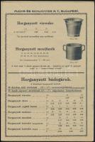 1935 Fuchs és Schlichter Zománc-, Fém- és Bádogárugyár Rt. 187. sz. árjegyzék, fekete-fehér illusztr...