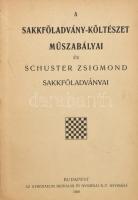 Schuster Zsigmond: A sakkföladvány-költészet műszabályai és Schuster Zsigmond sakkföladványai. Bp., 1908., Athenaeum, 103 p. Hozzákötve: Székely Jenő: A magyar sakkszövetség Dr. Sipőcz Jenő emlékversenye 1937. Magyar Sakkvilág Könyvtára IX. köt. Kecskemét,[1938],Magyar Sakkvilág, 39+5 p. Átkötött egészvászon-kötésben.