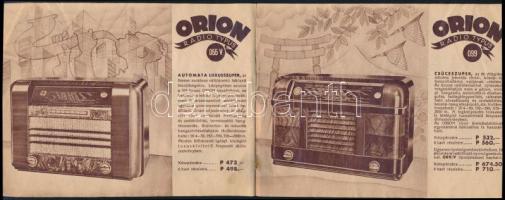 cca 1940 Orion 40-es árjegyzék, fekete-fehér illusztrációkkal. Bp., Athenaeum-ny., 10 sztl. lev. Tűz...