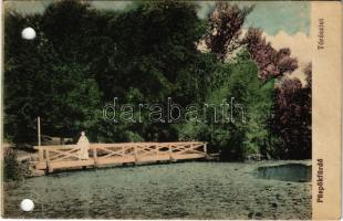 Püspökfürdő, Szentlászlófürdő, Baile 1 Mai (Nagyvárad, Oradea); tó. Ruttner és Füzy kiadása / lake (lyukasztott / pinched holes)