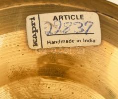 Indiai réz váza, jelzéssel, kopással, m: 31,5 cm