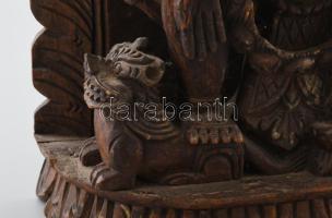 Indiai faragott szobor, kopással, jelzés nélkül, 31,5x23 cm