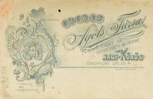 cca 1910 Huszár katona fényképe, keményhátú fotó Agóts és Társa nagykőrösi műterméből, 10,5×6,5 cm