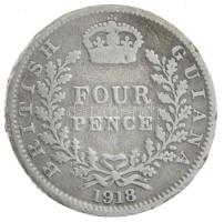 Brit-Guyana 1918. 4p Ag "V. György" T:F British Guyana 1918. 4 Pence Ag "George V" C:F Krause KM#29