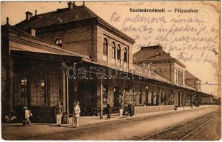 1915 Szatmárnémeti, Satu Mare; pályaudvar, vasútállomás. Vasúti levelezőlapárusítás 2136. / railway station (EK) + K.u.K. FELDPOSTAMT 65