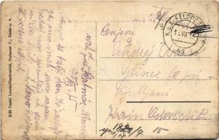 1915 Szatmárnémeti, Satu Mare; pályaudvar, vasútállomás. Vasúti levelezőlapárusítás 2136. / railway ...