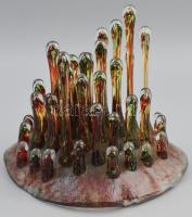 Murano stúdiómunka, jelzés nélkül, hibátlan, 22,5x23x21,5 cm