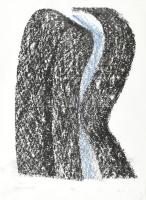Ismeretlen francia művész: Vízesés, 1/1, 2002. Pasztell, papír, jelzéssel, 42x29,5 cm