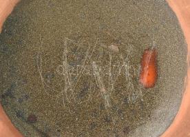 Pesthidegkúti váza, mázas kerámia, jelzés nélkül, minimális kopásokkal, m: 35,5 cm