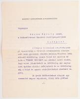 1925 Budapest alpolgármesterének gépelt levele saját kezű aláírásával, fővárosi árvák részére épülő üdülőtelep témájában