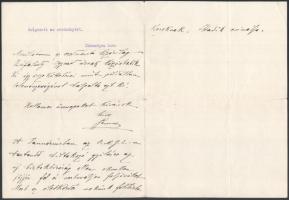 cca 1934 Dr. semsei gróf Semsey László (1869-1943) politikus, nagybirtokos 2 db autográf aláírással ...