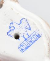 Aquincum bólogatós porcelán kutya figura. Kézzel festett, jelzett, hibátlan 7 cm