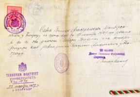 1902 József Műegyetemi mérnöki diplomája nagykárolyi születési személy részére. Ilosvay Lajos (1851-...