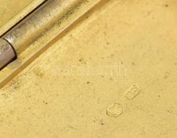 Ezüst(Ag) zománcozott névjegykártyatartó, jelzett, eredeti papírtasakjával, hátoldalán apró hibákkal...