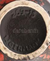 Retro német összevérzett mintás váza, mázas kerámia, jelzéssel hibátlan, m:16 cm