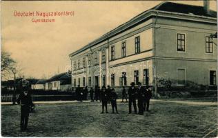 1917 Nagyszalonta, Salonta; Gimnázium. W.L. 1601. / school (ragasztónyomok / gluemarks)