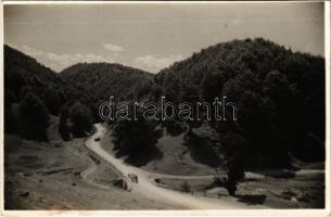 1941 Királyhágó, Bucsa, Bucea; út, autóbusz. Marosi József kiadása / road, autobus