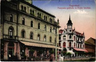 1914 Nagyvárad, Oradea; Pannonia szálloda, Emke kávéház, fogorvos / hotel, cafe, dentist (EK)