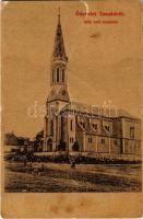 1911 Tasnád, Római katolikus templom. Lövinger Lipót kiadása / church (szakadás / tear)