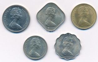 Bahamák 1966. 1c + 5c + 10c + 15c + 25c T:AU Bahamas 1966. 1 Cent + 5 Cents + 10 Cents + 15 Cents + 25 Cents C:AU