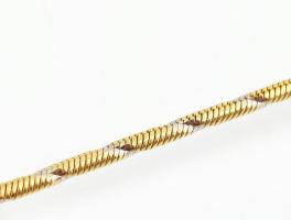 Arany (Au) 14 K mintás kígyó karkötő, jelzett, h: 19 cm, nettó: 2,3 g