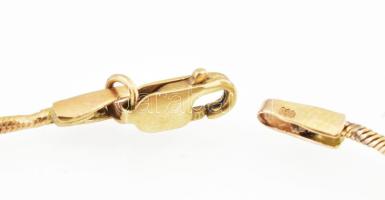 Arany (Au) 14 K mintás kígyó karkötő, jelzett, h: 19 cm, nettó: 2,3 g