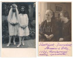 23 db RÉGI családi fotó képeslap / 23 pre-1945 family photo postcards