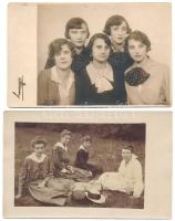 10 db RÉGI családi fotó képeslap: hölgyek / 10 pre-1945 family photo postcards: ladies