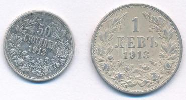 Bulgária 1913. 50s Ag "III. Borisz" + 1L Ag "III. Borisz" T:VF,F
Bulgaria 1913....
