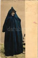 1914 Bosnian folklore, Muslim woman + "K.U.K. MILIT. POST MOSTAR" (EK)