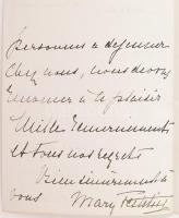 cca 1890-1920 Festetics Mária francia nyelven írt levele, feltehetőleg vagy tolnai herceg Festetics ...