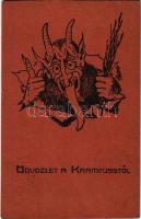 1924 Üdvözlet a Krampusstól / Krampus with birch (vágott / cut)