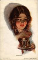 "Good night!" Lady art postcard. Reinthal & Newman No. 259. s: Harrison Fisher (EK)