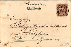 1900 Greeting card with angels. litho