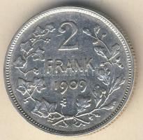 Belgium 1909. 2Fr Ag T:2