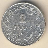 Belgium 1911. 2Fr Ag T:3
