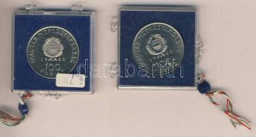 1980. 100Ft "Szovjet-magyar közös űrrepülés" (2x) T:BU Mindkettő eredeti plombált MNB plasztiktokban!