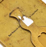 Antik réz szentképtartó, hátoldalán "Mary Magdalen after the picture by Carlo Dolci" felir...