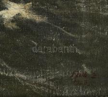 Falb jelzéssel (Falb Sándor?): Viharos tenger, 1927. Olaj, vászon. Dekoratív, korabeli fakeretben. 5...