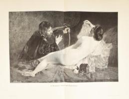 Dupla oldalas képek, 19 db, többnyire hártyapapírral védett, több erotikus, kakasviadal a régi Rómáb...