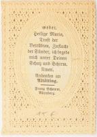 cca 1800-1910 Doboznyi vegyes szentkép, közte sok litho és csipkés, textil, német nyelvűek