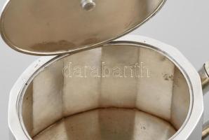 Ezüst(Ag) art deco teás kiöntő, jelzett, m: 14 cm, bruttó: 694 g