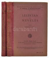 Nemzetnevelők Könyvtára 2 kötete (IV. Gyermek- és Ifjúságtanulmány): Bognár Cecil: Lélektan és nevelés. + Várkonyi Hildebrand: A lelkiélet zavarai. Bp., 1943, Országos Közoktatási Tanács. Kiadói félvászon-kötés.