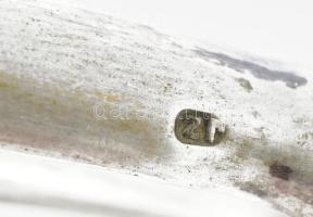 Antik ezüst (Ag) monogramos - nemesi koronás cukorfogó, jelzett, h: 15,5 cm, nettó: 47 g