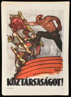 28 db Tanácsköztársasági plakát reprintje (Biró Mihály, Földes Imre, Jeges Ernő és mások grafikái), ...