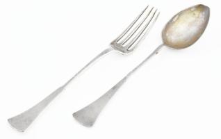 Ezüst(Ag) villa + kanál, jelzett, h: 17,5 cm, nettó: 53 g