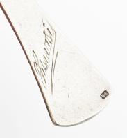 Ezüst(Ag) villa + kanál, jelzett, h: 17,5 cm, nettó: 53 g